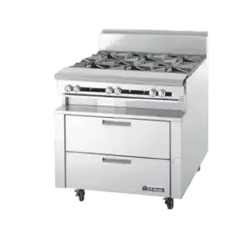 Garland US Range Polar Cuisine Refrigerated Base, remote refrigeration, 60" W, two-section, (4) 27" drawers, stainless steel exterior, 6" stainless steel legs (available only when ordered with Cuisine Series modular cook tops) 115v/60/1-ph, 1.5 amps (U S Range)