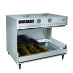 Hatco Multi-Product Warming Station, 45-3/8" wide, (6) overhead ceramic heating elements with 2 separate electronic infinite controls (front & rear), thermostatically controlled heated base, master on/off toggle switch, coated shatter-resistant incandescent display lights, removable side panel (fits left or right), stainless steel construction, cULus, UL EPH Classified, Made in USA